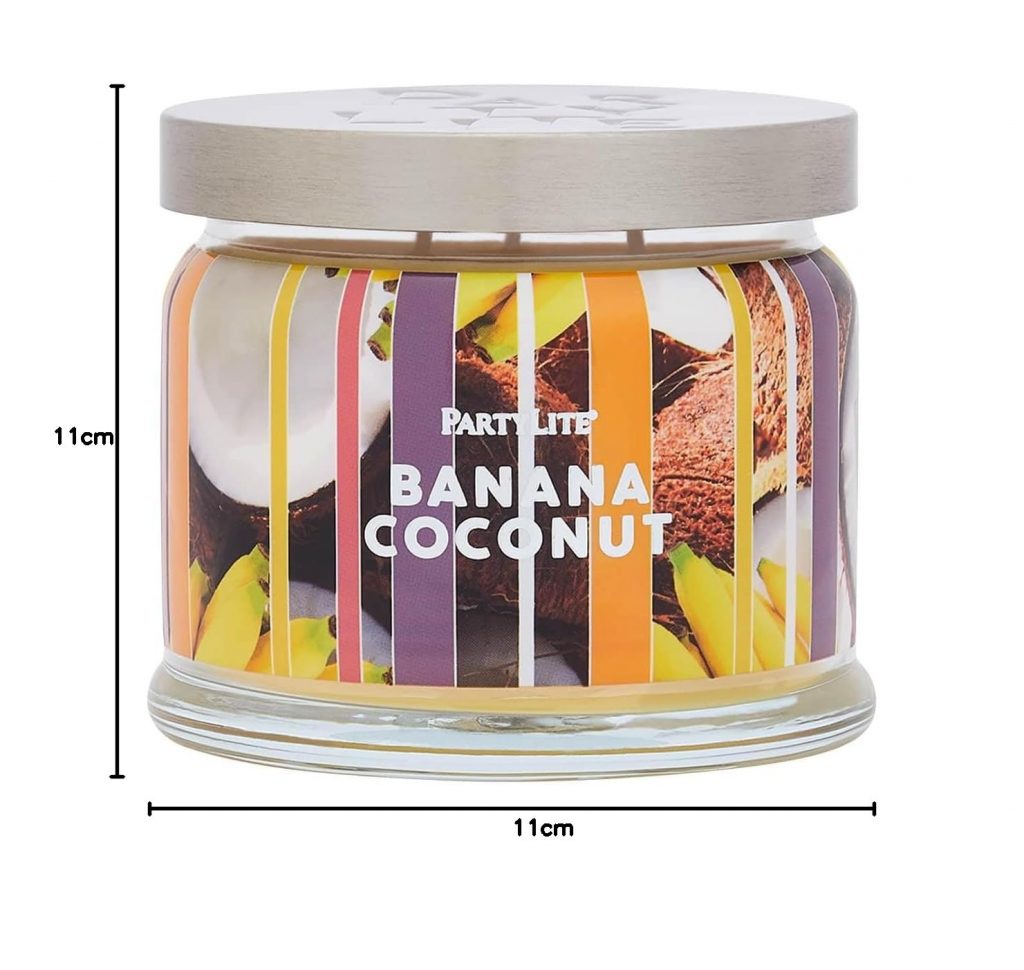 3-Docht-Duftwachsglas Banana Cocounut